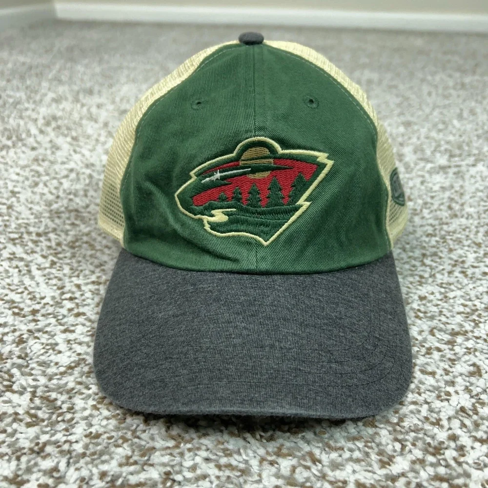 Minnesota Wild Hat Cap Snap Back Mens One Size Green NHL Hockey Old Time Hockey